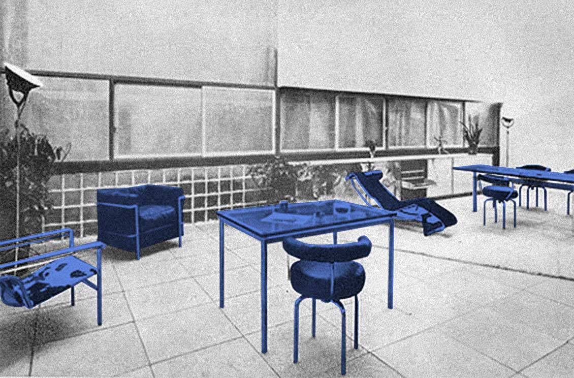 Le Corbusier & Charlotte Perriand in the 1929 Salon d'Automne